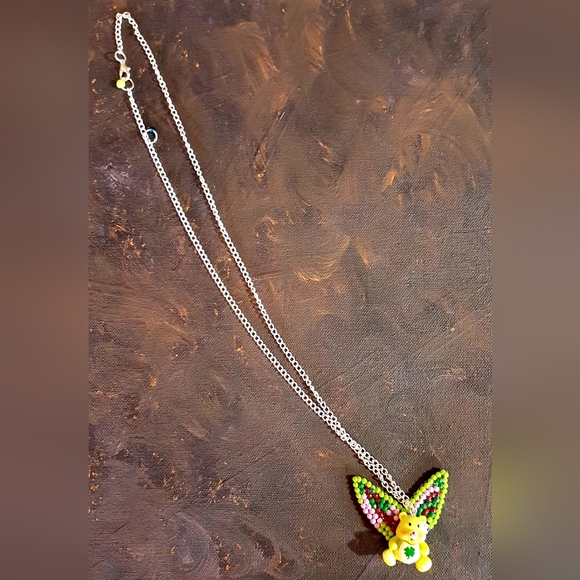 The Lucky Ones Green Bear Necklace Fairy Beary Collection Beaded Handmade (L) - Picture 13 of 15
